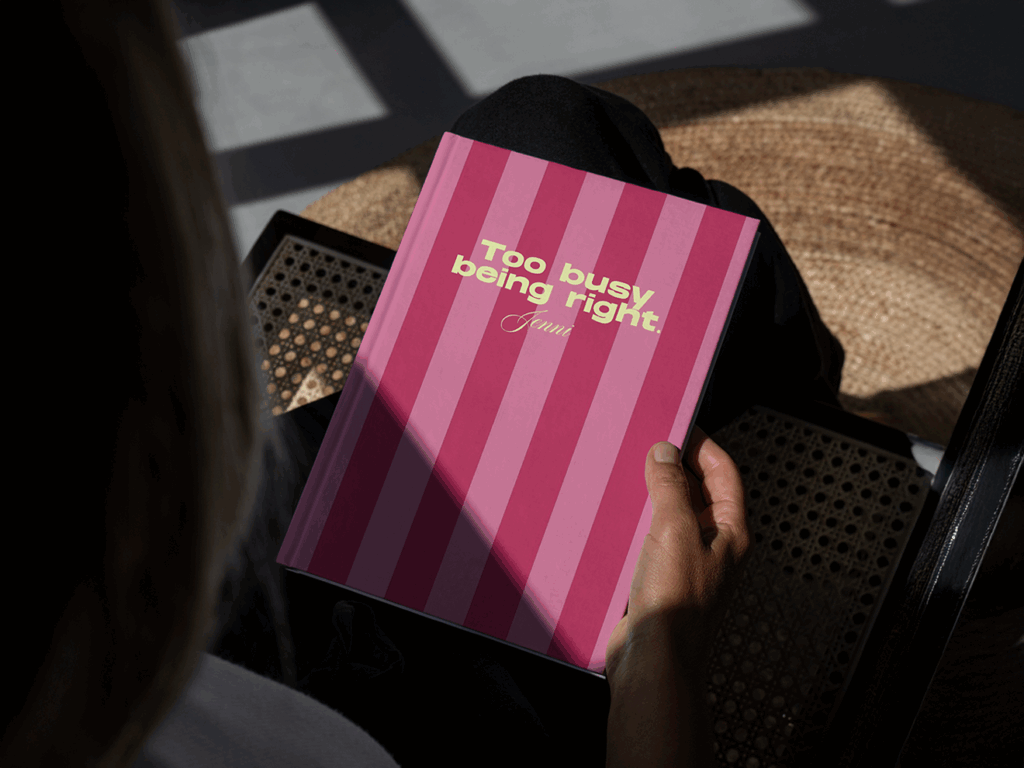 Personalised Striped Pink Notebook