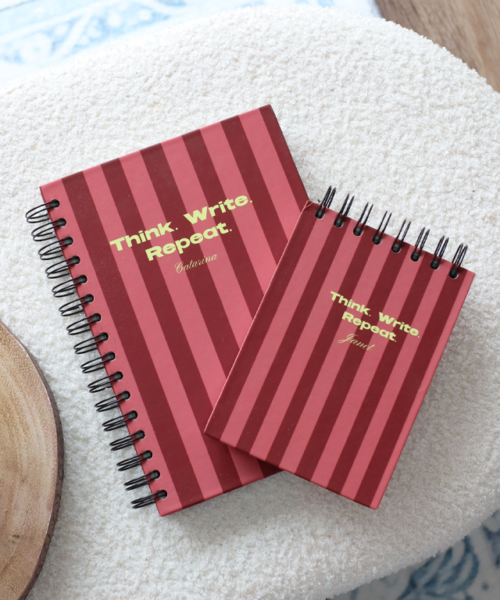 Alternative view of Think. Write. Repeat. Personalised Hardback Notebook - A5 or A6 - Ruled, Plain or Planner