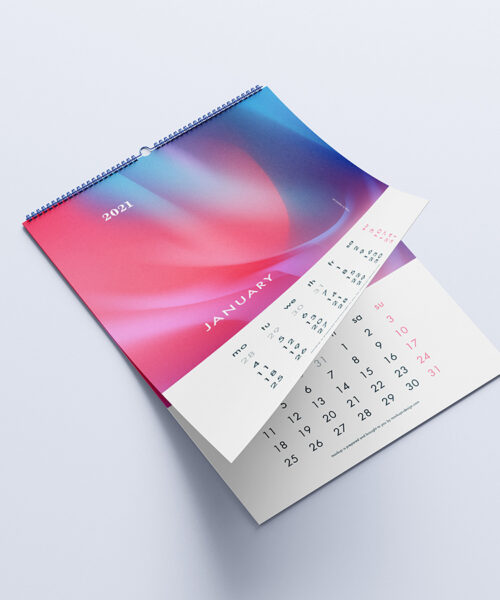 Flat 2021 Calendar Turning Page