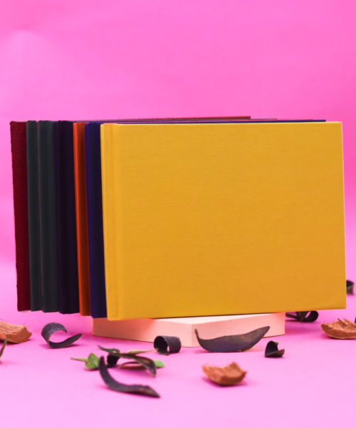 A display showing Classic photobooks in 6 colours.