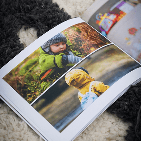A photobook with children outside