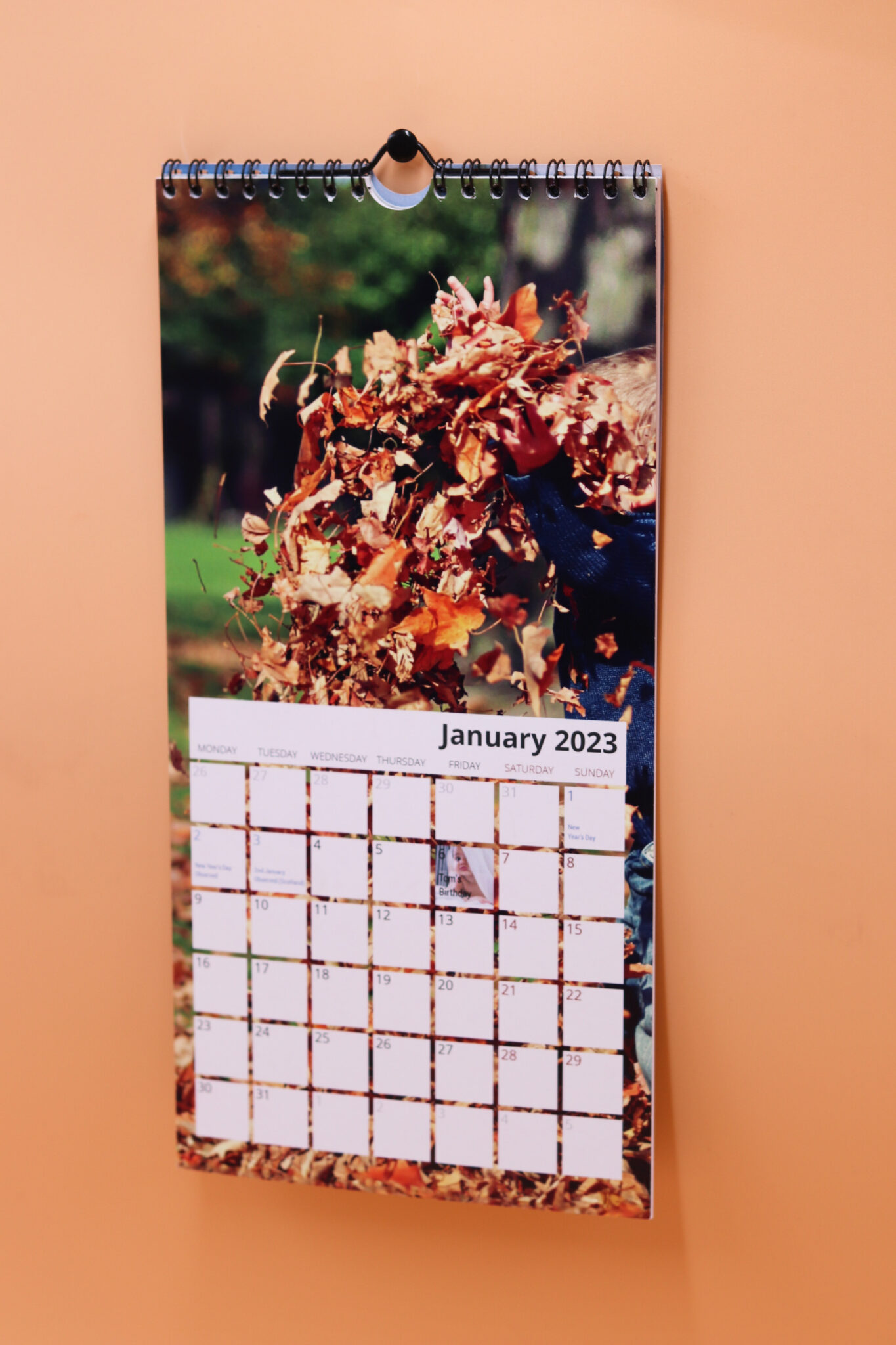 Personalised Slim Wall Calendar Custom Events Photobubble