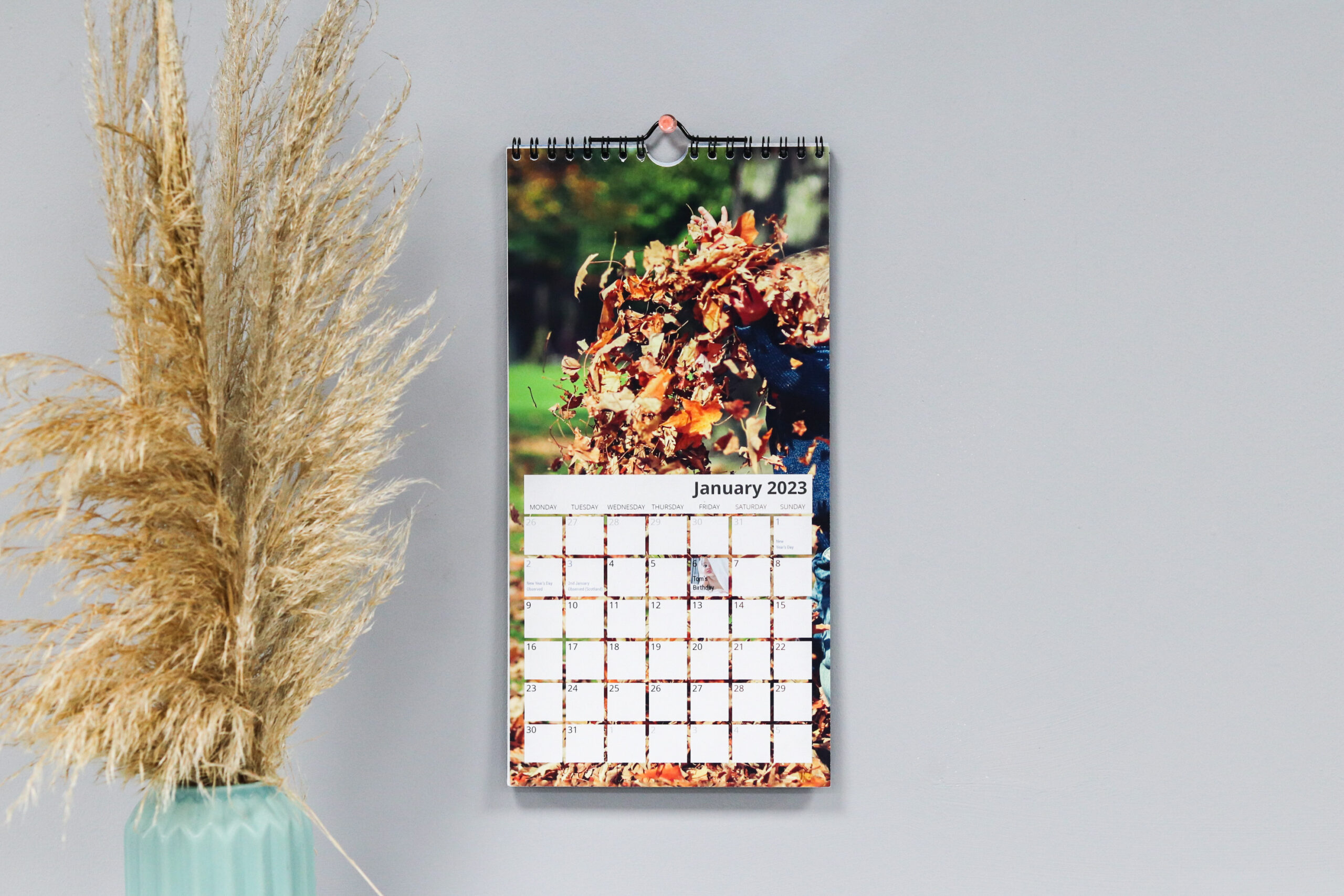 Personalised Slim Wall Calendar Custom Events Photobubble