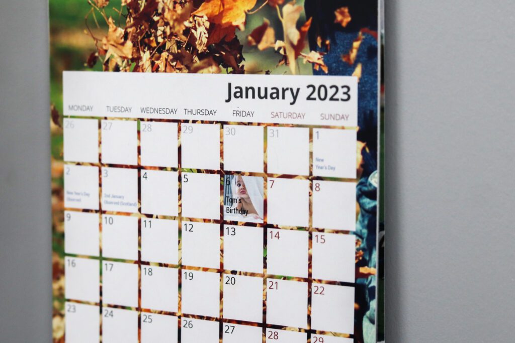 Personalised Slim Wall Calendar Custom Events Photobubble Personalised Slim Wall Calendar Custom Events Photobubble