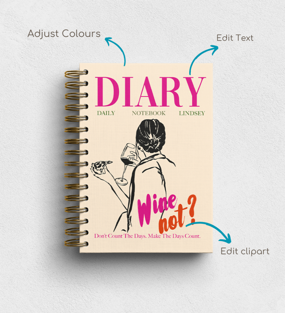 Wine Not Personalised Hardback Notebook - Ruled, Plain or Planner ...
