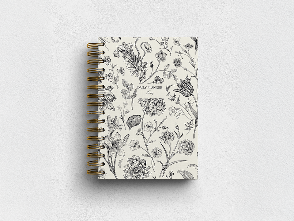 Black Meadow Personalised Hardback Notebook - Ruled, Plain or Planner