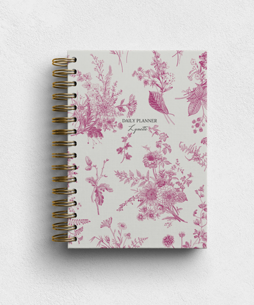 Pink Meadow Personalised Hardback Notebook - Ruled, Plain or Planner