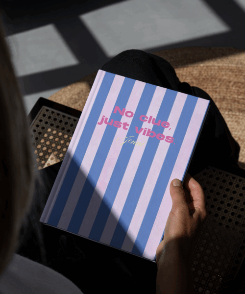 Alternative view of No Clue, Just Vibes Green Personalised Hardback Notebook - A5 or A6 - Ruled, Plain or Planner