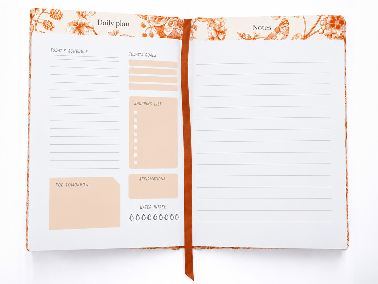 Orange Meadow Personalised Hardback Notebook - Ruled, Plain or Planner - Image 5