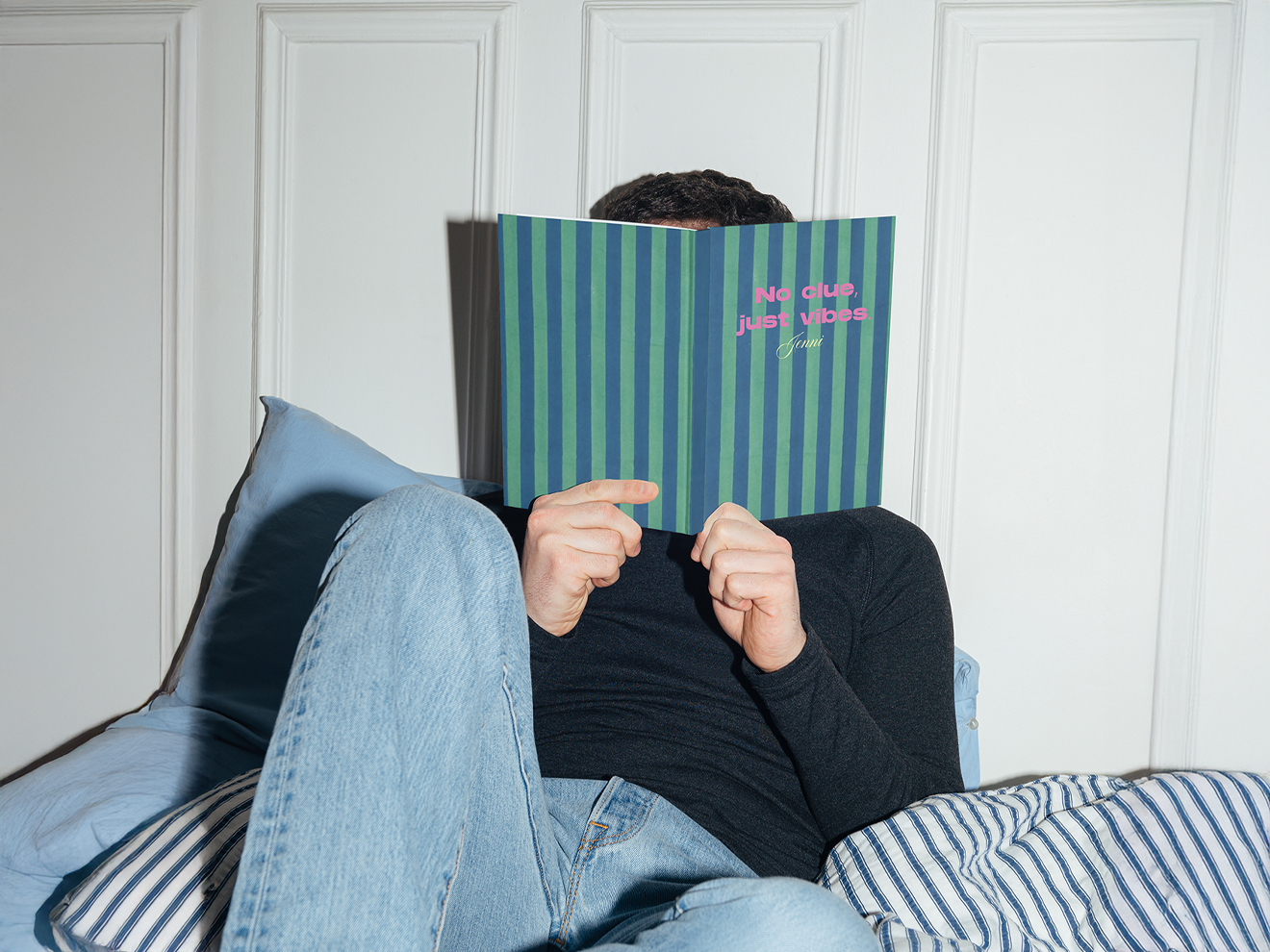 No Clue, Just Vibes Pink Personalised Hardback Notebook - A5 or A6 - Ruled, Plain or Planner - Image 3