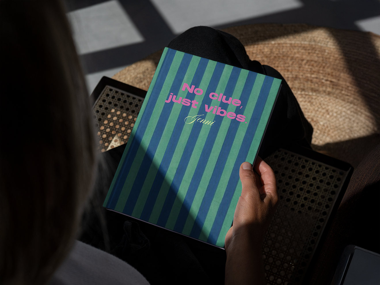 No Clue, Just Vibes Pink Personalised Hardback Notebook - A5 or A6 - Ruled, Plain or Planner - Image 2