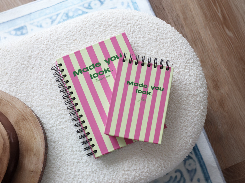 Made You Look. Personalised Hardback Notebook - A5 or A6 - Ruled, Plain or Planner - Image 2