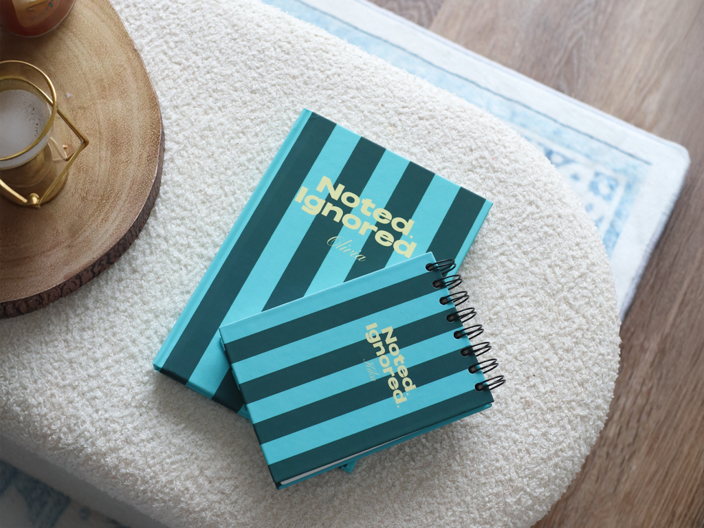 Noted. Ignored. Personalised Hardback Notebook - A5 or A6 - Ruled, Plain or Planner - Image 2