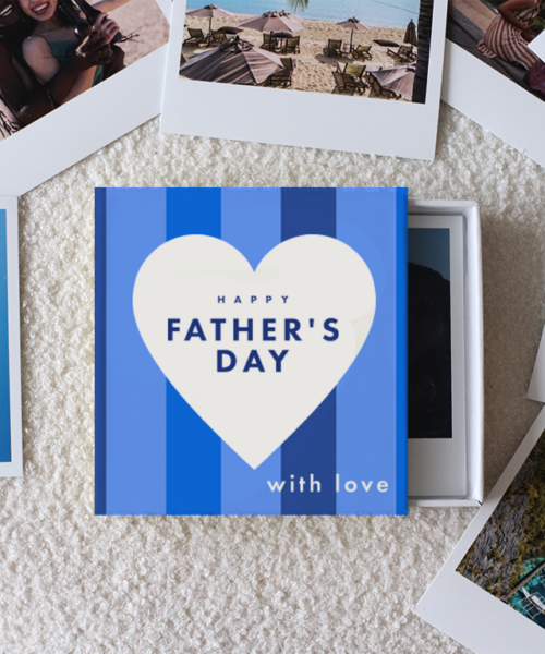 Father's Day Striped Photo Prints Box