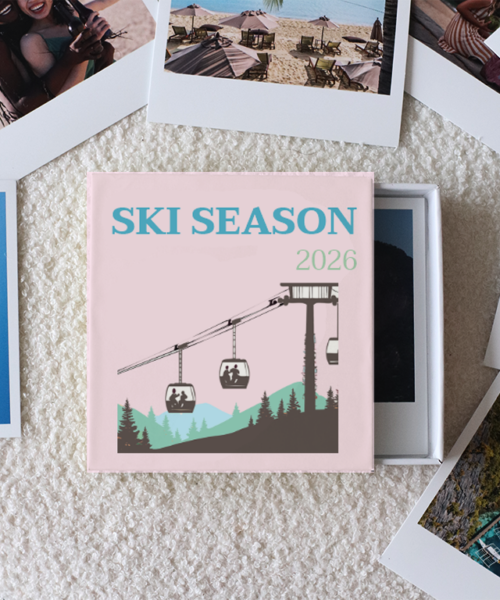 Ski Season Pink Photo Prints Box