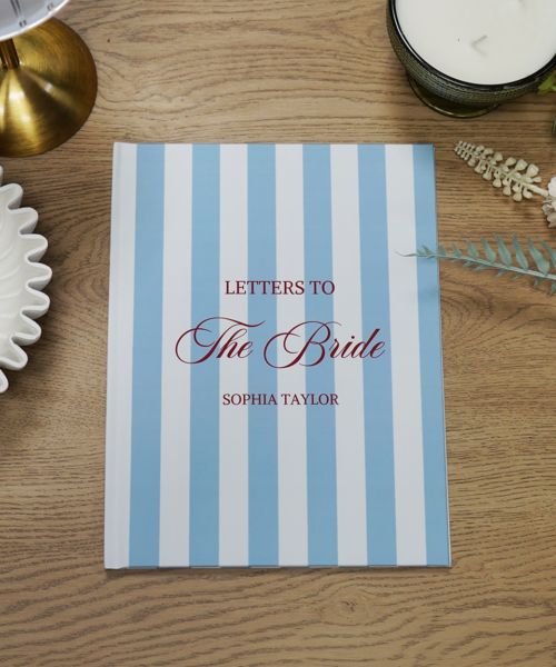 Letters To The Bride Blue Striped Photobook