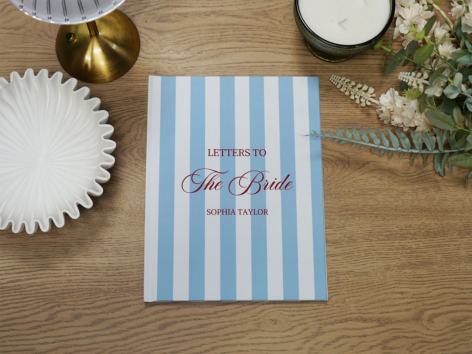 Letters To The Bride Blue Striped Photobook