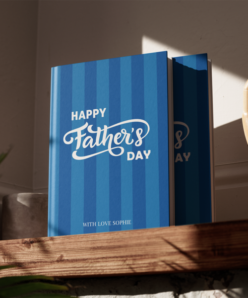 Happy Father's Day Striped Hardcover Photobook