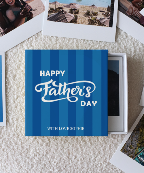 Happy Father’s Day Striped Photo Prints Box