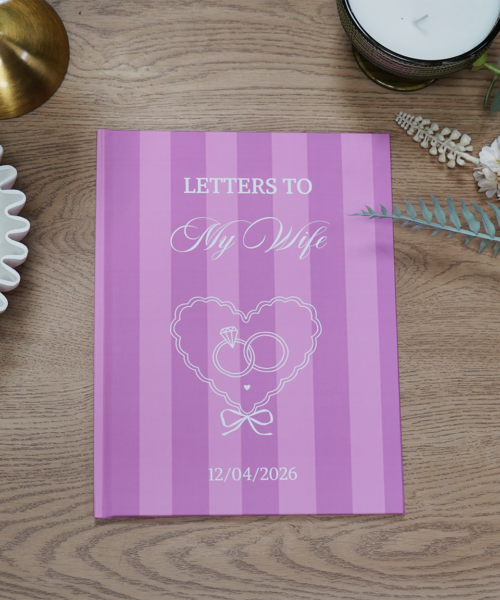 Alternative view of Letters To My Wife Pink Hardcover Photobook
