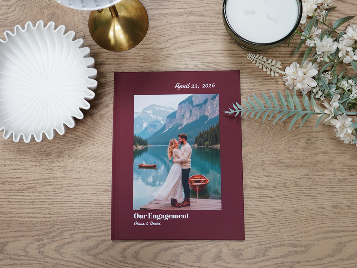 Our Engagement Red Hardcover Photobook - Image 2