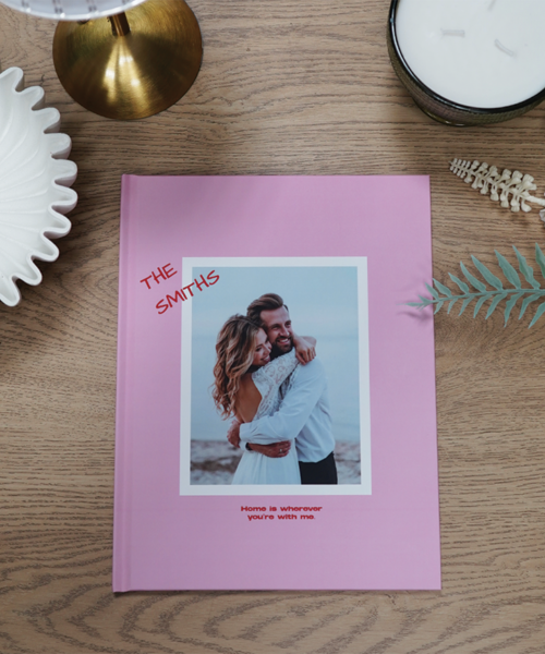 Alternative view of Home Is Wherever You're With Me Pink Hardcover Photobook