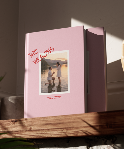 Home Is Wherever You're With Me Pink Hardcover Photobook